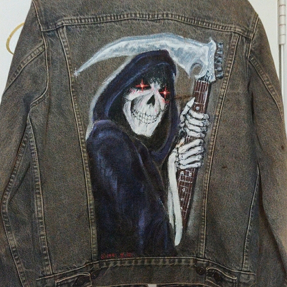 Levi Jean Jacket w/ Custom Grim Reaper